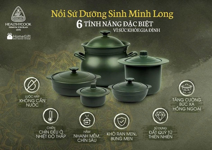 Nồi sứ dưỡng sinh có 6 tính năng